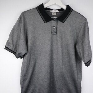 Nike Golf Polo Shirt Mens Medium Short Sleeve Gray White Check 100% Cotton
